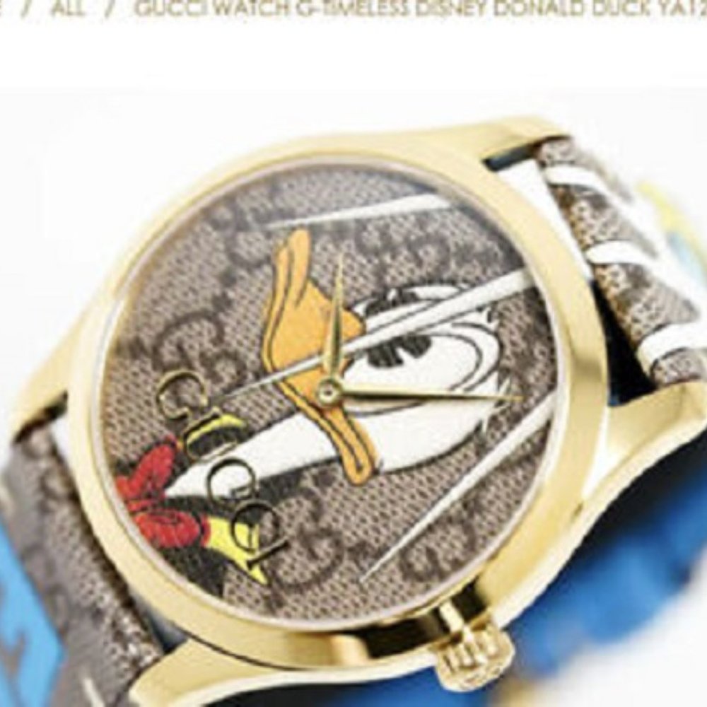 Gucci NEW "Limited Edition" G-Timeless Walt Disney Donald Duck Unisex 38mm Watch - Picture 3 of 8